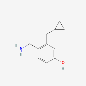 molecular formula C11H15NO B14841028 4-(Aminomethyl)-3-(cyclopropylmethyl)phenol 