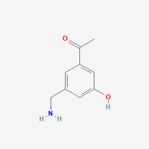 molecular formula C9H11NO2 B14841029 1-[3-(Aminomethyl)-5-hydroxyphenyl]ethanone 