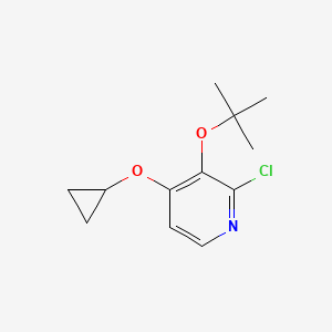 molecular formula C12H16ClNO2 B14841052 3-Tert-butoxy-2-chloro-4-cyclopropoxypyridine 