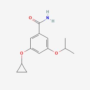 molecular formula C13H17NO3 B14841055 3-Cyclopropoxy-5-isopropoxybenzamide 