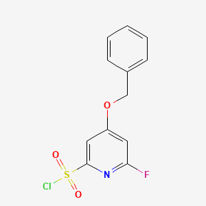 molecular formula C12H9ClFNO3S B14841060 4-(Benzyloxy)-6-fluoropyridine-2-sulfonyl chloride 