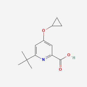 molecular formula C13H17NO3 B14841085 6-Tert-butyl-4-cyclopropoxypicolinic acid 