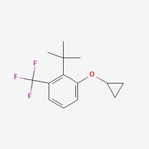 molecular formula C14H17F3O B14841090 2-Tert-butyl-1-cyclopropoxy-3-(trifluoromethyl)benzene 