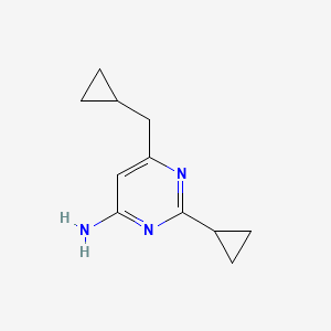 molecular formula C11H15N3 B1484111 2-环丙基-6-(环丙基甲基)嘧啶-4-胺 CAS No. 2098072-72-9