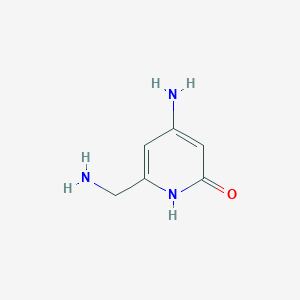 molecular formula C6H9N3O B14841112 4-Amino-6-(aminomethyl)pyridin-2-OL 