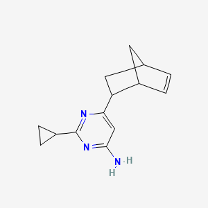 molecular formula C14H17N3 B1484112 6-{双环[2.2.1]庚-5-烯-2-基}-2-环丙基嘧啶-4-胺 CAS No. 2098039-21-3