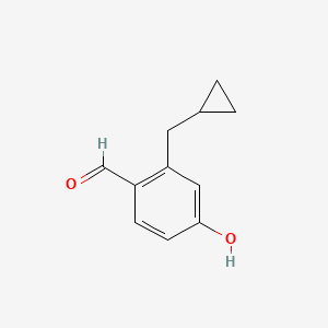 molecular formula C11H12O2 B14841136 2-(Cyclopropylmethyl)-4-hydroxybenzaldehyde 