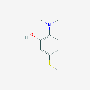 molecular formula C9H13NOS B14841140 2-(Dimethylamino)-5-(methylthio)phenol 