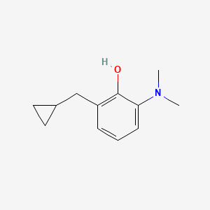 molecular formula C12H17NO B14841146 2-(Cyclopropylmethyl)-6-(dimethylamino)phenol 