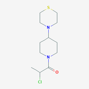 molecular formula C12H21ClN2OS B1484116 2-Chloro-1-[4-(thiomorpholin-4-yl)piperidin-1-yl]propan-1-one CAS No. 2097973-62-9