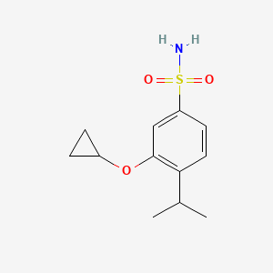 molecular formula C12H17NO3S B14841162 3-Cyclopropoxy-4-isopropylbenzenesulfonamide 