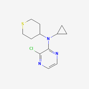 molecular formula C12H16ClN3S B1484117 3-chloro-N-cyclopropyl-N-(thian-4-yl)pyrazin-2-amine CAS No. 2098000-95-2