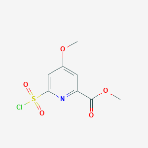 molecular formula C8H8ClNO5S B14841170 Methyl 6-(chlorosulfonyl)-4-methoxypyridine-2-carboxylate 