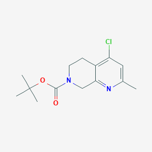 molecular formula C14H19ClN2O2 B14841172 Tert-butyl 4-chloro-2-methyl-5,8-dihydro-1,7-naphthyridine-7(6H)-carboxylate 