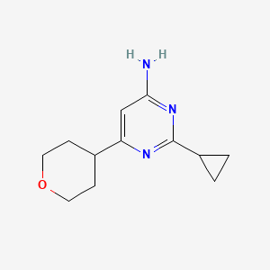 2-Cyclopropyl-6-(oxan-4-yl)pyrimidin-4-amine