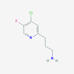 molecular formula C8H10ClFN2 B14841218 3-(4-Chloro-5-fluoropyridin-2-YL)propan-1-amine 