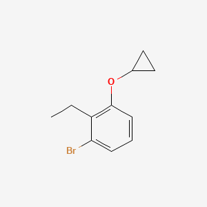 molecular formula C11H13BrO B14841226 1-Bromo-3-cyclopropoxy-2-ethylbenzene 