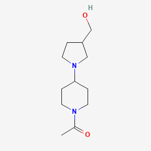 molecular formula C12H22N2O2 B1484127 1-{4-[3-(Hydroxymethyl)pyrrolidin-1-yl]piperidin-1-yl}ethan-1-one CAS No. 1823791-76-9