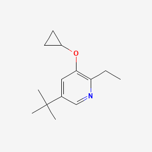 molecular formula C14H21NO B14841276 5-Tert-butyl-3-cyclopropoxy-2-ethylpyridine 