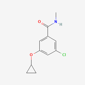 molecular formula C11H12ClNO2 B14841305 3-Chloro-5-cyclopropoxy-N-methylbenzamide 