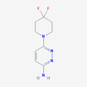 molecular formula C9H12F2N4 B1484135 6-(4,4-二氟哌啶-1-基)吡啶并嗪-3-胺 CAS No. 2025937-08-8