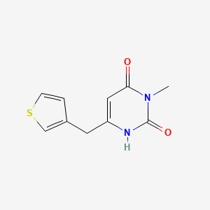 molecular formula C10H10N2O2S B1484140 3-Methyl-6-[(thiophen-3-yl)methyl]-1,2,3,4-tetrahydropyrimidine-2,4-dione CAS No. 2098035-32-4