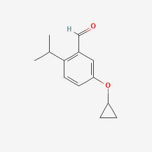 molecular formula C13H16O2 B14841442 5-Cyclopropoxy-2-isopropylbenzaldehyde 