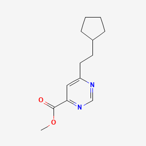 Methyl 6-(2-cyclopentylethyl)pyrimidine-4-carboxylate
