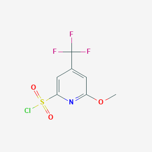 molecular formula C7H5ClF3NO3S B14841490 6-Methoxy-4-(trifluoromethyl)pyridine-2-sulfonyl chloride 