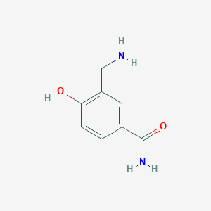 molecular formula C8H10N2O2 B14841505 3-(Aminomethyl)-4-hydroxybenzamide 