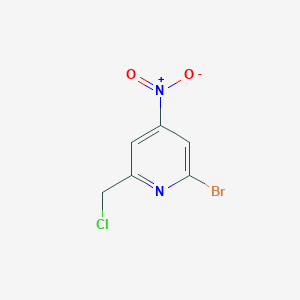 molecular formula C6H4BrClN2O2 B14841509 2-Bromo-6-(chloromethyl)-4-nitropyridine 