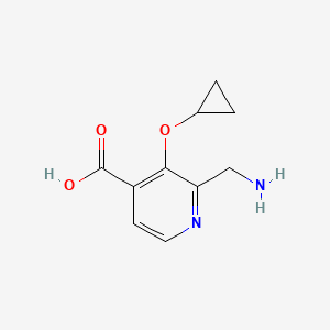 molecular formula C10H12N2O3 B14841517 2-(Aminomethyl)-3-cyclopropoxyisonicotinic acid 