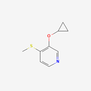 molecular formula C9H11NOS B14841524 3-Cyclopropoxy-4-(methylthio)pyridine 