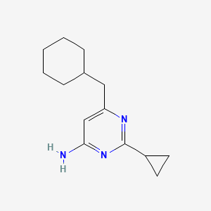 molecular formula C14H21N3 B1484153 6-(Cyclohexylmethyl)-2-cyclopropylpyrimidin-4-amine CAS No. 2098072-52-5