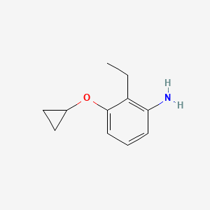 molecular formula C11H15NO B14841532 3-Cyclopropoxy-2-ethylaniline 