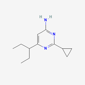 molecular formula C12H19N3 B1484154 2-环丙基-6-(戊-3-基)嘧啶-4-胺 CAS No. 2098039-15-5