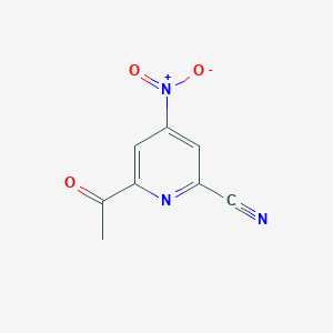 molecular formula C8H5N3O3 B14841540 6-Acetyl-4-nitropyridine-2-carbonitrile 