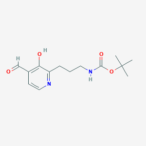 molecular formula C14H20N2O4 B14841549 Tert-butyl 3-(4-formyl-3-hydroxypyridin-2-YL)propylcarbamate 