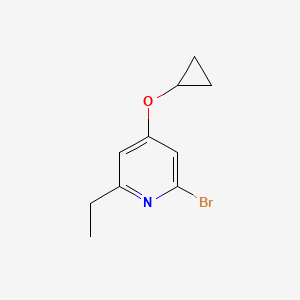 molecular formula C10H12BrNO B14841555 2-Bromo-4-cyclopropoxy-6-ethylpyridine 