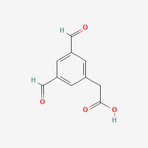 molecular formula C10H8O4 B14841569 (3,5-Diformylphenyl)acetic acid 