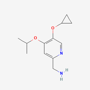 molecular formula C12H18N2O2 B14841577 (5-Cyclopropoxy-4-isopropoxypyridin-2-YL)methanamine 