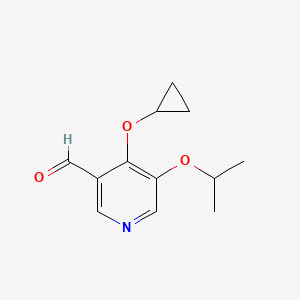 molecular formula C12H15NO3 B14841628 4-Cyclopropoxy-5-isopropoxynicotinaldehyde 