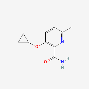 molecular formula C10H12N2O2 B14841636 3-Cyclopropoxy-6-methylpicolinamide 