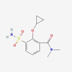 molecular formula C12H16N2O4S B14841663 2-Cyclopropoxy-N,N-dimethyl-3-sulfamoylbenzamide 