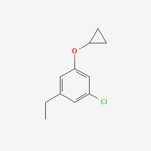 molecular formula C11H13ClO B14841682 1-Chloro-3-cyclopropoxy-5-ethylbenzene 