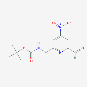 molecular formula C12H15N3O5 B14841736 Tert-butyl (6-formyl-4-nitropyridin-2-YL)methylcarbamate 