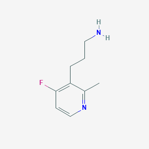 molecular formula C9H13FN2 B14841750 3-(4-Fluoro-2-methylpyridin-3-YL)propan-1-amine 