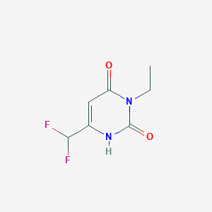 molecular formula C7H8F2N2O2 B1484178 6-(Difluoromethyl)-3-ethyl-1,2,3,4-tetrahydropyrimidine-2,4-dione CAS No. 2098142-49-3
