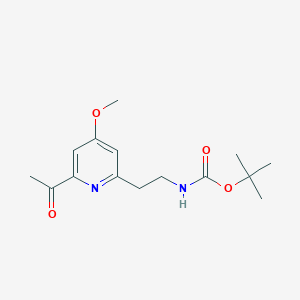 molecular formula C15H22N2O4 B14841785 Tert-butyl 2-(6-acetyl-4-methoxypyridin-2-YL)ethylcarbamate 