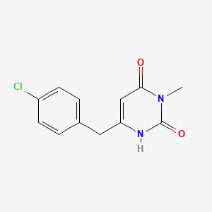 molecular formula C12H11ClN2O2 B1484183 6-[(4-Chlorophenyl)methyl]-3-methyl-1,2,3,4-tetrahydropyrimidine-2,4-dione CAS No. 2098140-27-1